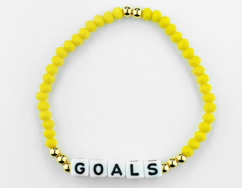 Goals Gold and Crystal Adjustable Bracelet - Collect all 4 for layering