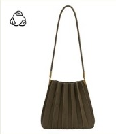 Carrie handbag in olive pleated suede